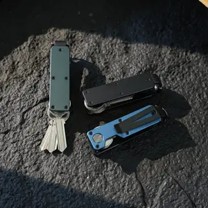 Minimalist design keychain, compact holder for 2-6 keys, fashionable metal key organizer for daily commute, travel essentials