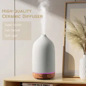 200ml Ceramic Ultrasonic Cold Mist Humidifier, Automatic Shut-Off When Out Of Water, 7-Color LED Lights, Suitable For Bedrooms And Offices, The Perfect Gift For Family And Friends, Father's Day Gift.
