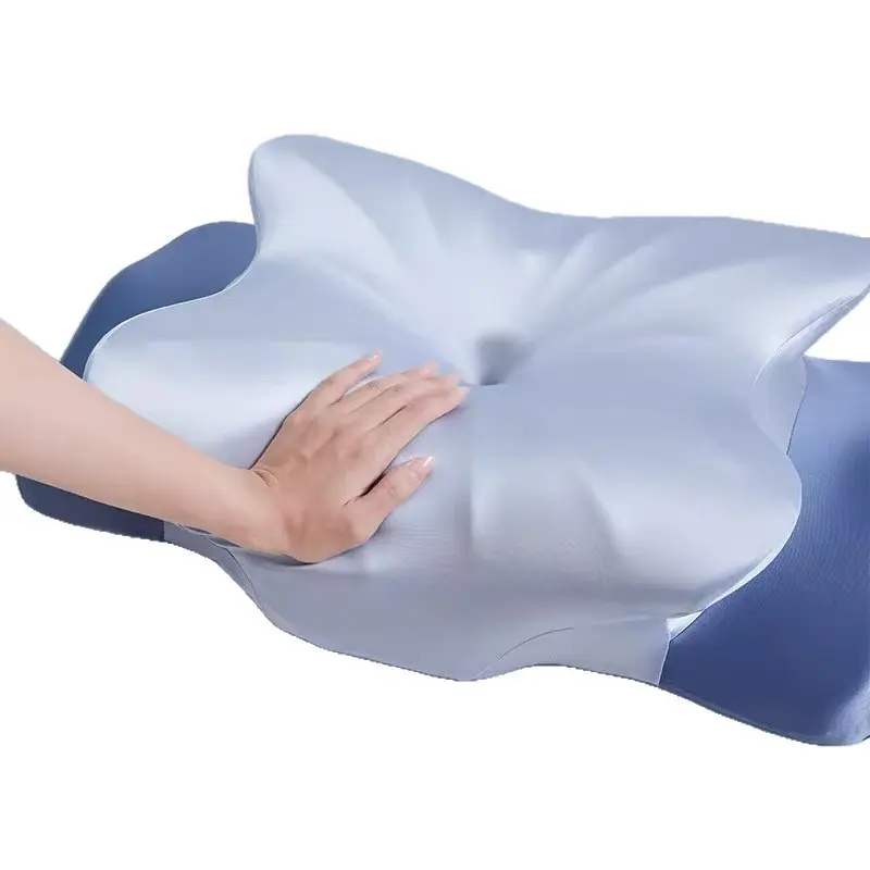 Butterfly Shaped Contoured Memory Foam Pillow - Odorless, Dual Height, Ergo Shape Cervical Sleep Support Pillow with Zipper Cover for Side & Back Sleepers