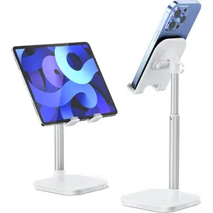 Cell Phone Stand, Adjustable Height Phone Stand for Desk, Eye Level Desktop Phone Holder Compatible with , Pro Max, , and  Mobile Phones up to 10''