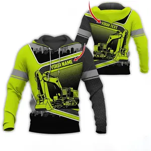 Personalized Excavator Hoodie – Custom Name Construction Sweatshirt for Operators, Builders & Contractors – Unique Gift for Him