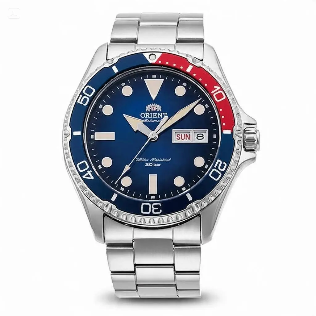 Men's Automatic Diver Watch - Unidirectional Rotating Bezel, Luminous Index, Day-Date Display, Solid Stainless Steel Bracelet, 20Bar Water Resistant, Multi-Color Bezel Dial Options, For Outdoor & Daily Wear