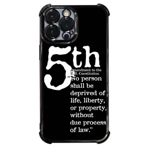 Phone Case: 1PC Fifth Amendment to The U S Constitution Phone Case The Bill of Rights Electroplating Process Protective Cover with Reinforced Cushioning And Collision Prevention Suitable for iPhone Various Models17 16 15 14 13 Pro Max Cover