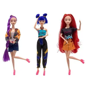 Demon Hunters Rumi Mila & Zoey Vinyl Dolls Adorable Collectible Plush-Like Anime Figurines with Vibrant Hair Styles Soft Toy Merchandise for K-POP Fans Anime Culture Gift Toyset