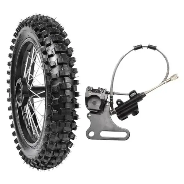 Suisuitong 90/100-14 14" Dirt Bike Rear Wheel (1.85x14 Tire Tube Rim with Bearing Assembly) with Brake Caliper Cylinder for Pit Dirt Bike Pocket Scooter Offroad Motorcycle