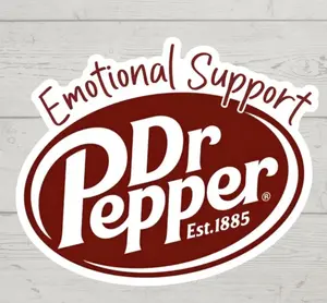 2Pcs Emotional Support Dr Pepper Sticker