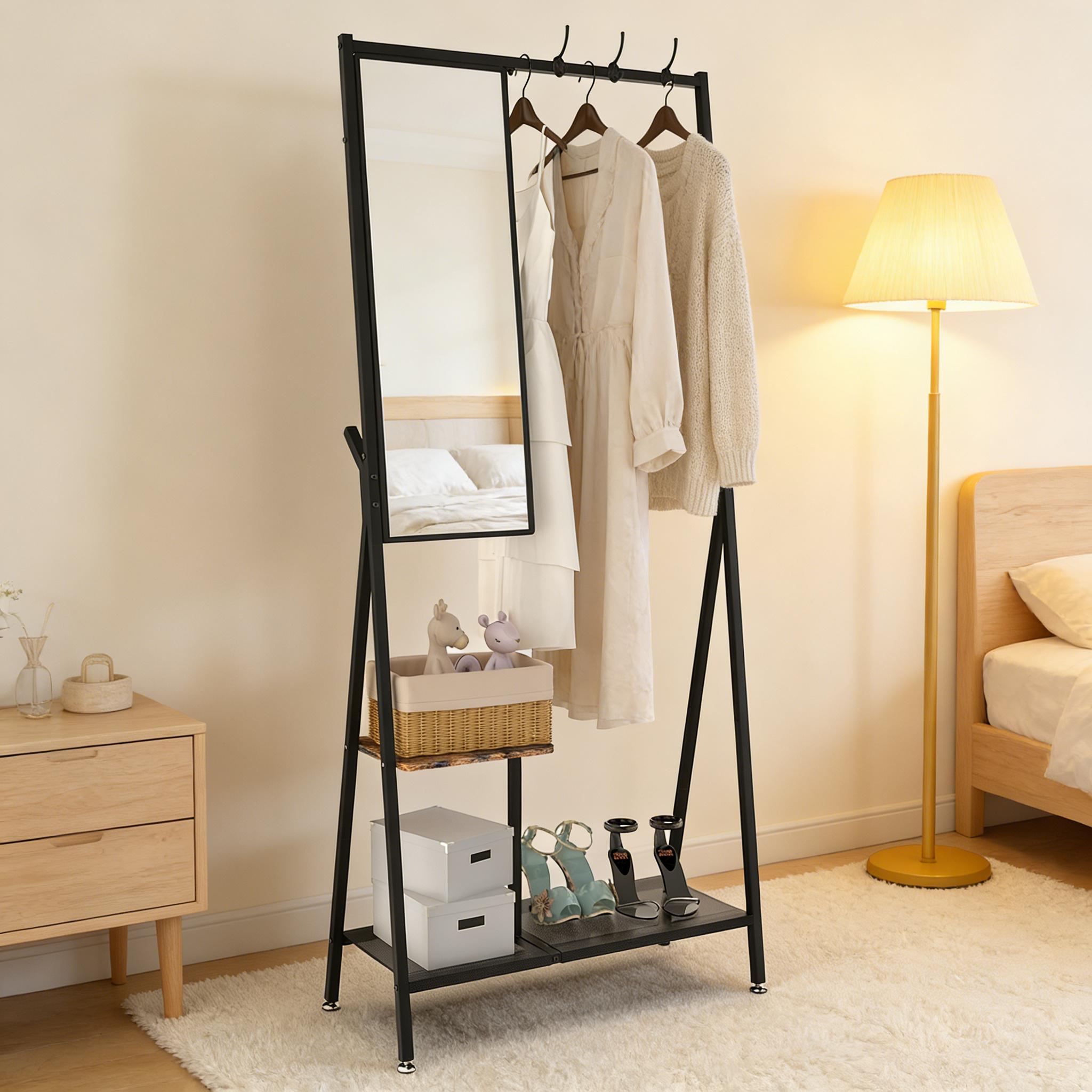 CoatRackwithMirror-MultifunctionalHallTreewithShoeStorage,MetalFrame73"TallIndustrialStyleRusticBrownBlackforEntrywayLivingRoomBedroom,SpaceSavingWallMountedFreestandingOrganizerFurnitureforApartmentDormEssentials CoatRackwithMirror-MultifunctionalHallTreewithShoeStorage,MetalFrame73"TallIndustrialStyleRusticBrownBlackforEntrywayLivingRoomBedroom,SpaceSavingWallMountedFreestandingOrganizerFurnitureforApartmentDormEssentials