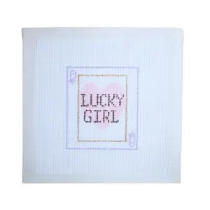 Lucky Girl | Hand-Painted Needlepoint Canvas | 13 Mesh | Made to Order | Canvas Only