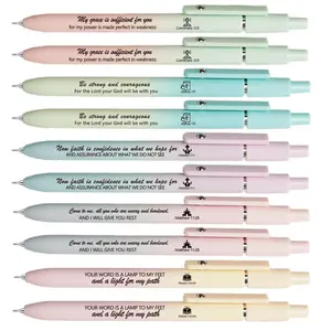 Bible Verse Gel Pen, 6 Counts/set Christian Stylus Pen with Inspirational Quotes, Bulk for Touch Screens, Church Gift, Sunday School Student Teacher Favor, Smooth Writing Pens