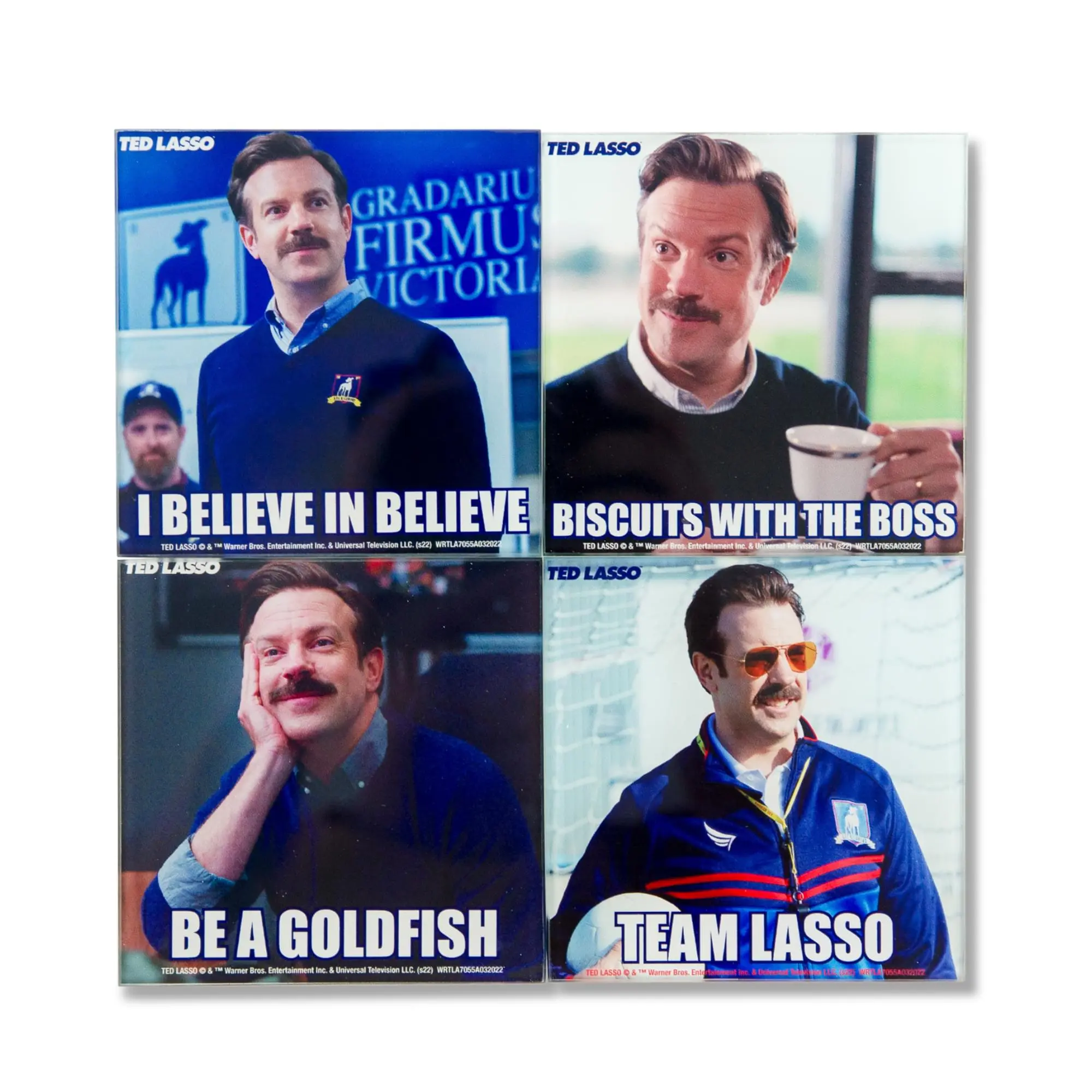 Ted Lasso Quotes Glass Coasters | Set of 4