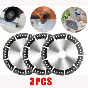 3PCS 4.5 Inch Diamond Multi-Purpose Saw Blade - Heavy Duty Angle Grinder Disc for Cutting Marble Quartz Stone Tile Metal Plastic