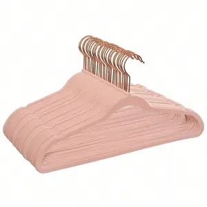 Velvet Clothing Adult Hangers, 30 Pack, Pink, Space Saving Organiser Hanging