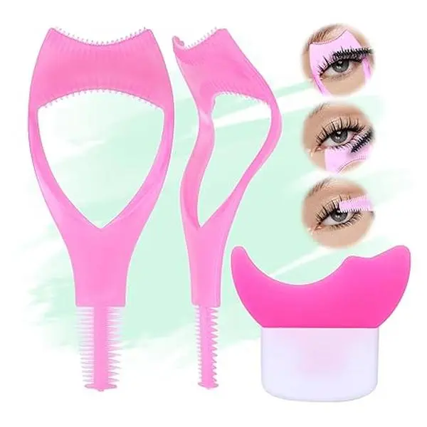 3 in 1 Mascara Shield 2Pcs Lash Tools Mascara Shield Applicator Guard Lash Buddy Silicone Eyeliner Stencils Beginners Friendly Makup Tool