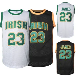 Classic #23 James Stitched Basketball Jersey High School Training Vest Breathable Mesh Athletic Tank Top for Game & Streetwear