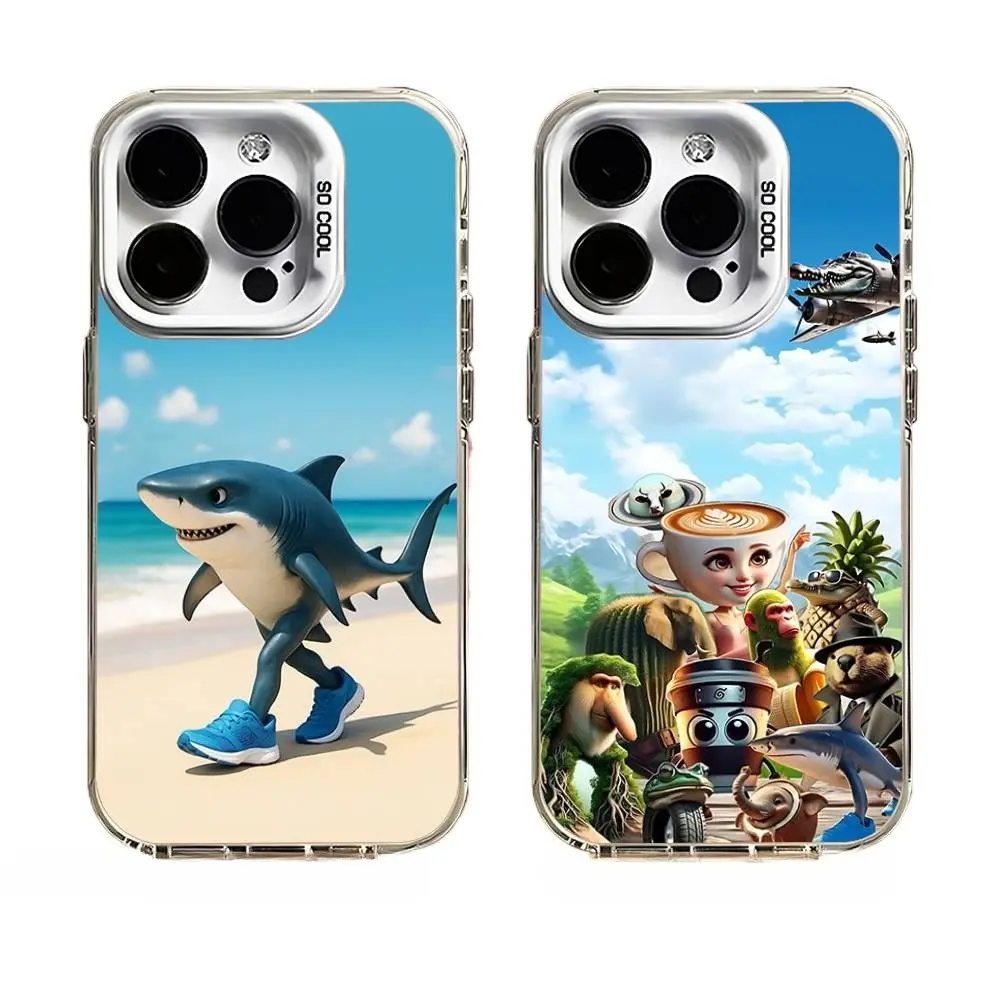 Tung Sahur Tralalero Tralala Fashion Waterproof Smartphone Casing, White Candy Matte Shockproof Protection Cover for iPhone 17 Air,16 Pro Max,15,14 Plus,13,12,11 - Ideal Gift for Teens, Cellphone Accessories