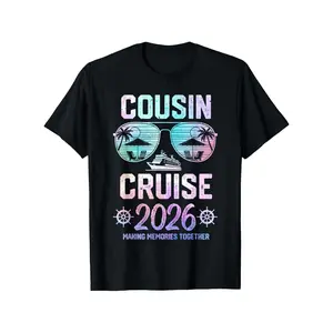 Cousin Cruise 2026 Tie-Dye Squad T-Shirt - Family Vacation Design with 2026 Print, Short Sleeve Casual Shirt for Cruise Parties & Summer Outfits (Machine Washable, Group Matching Apparel)