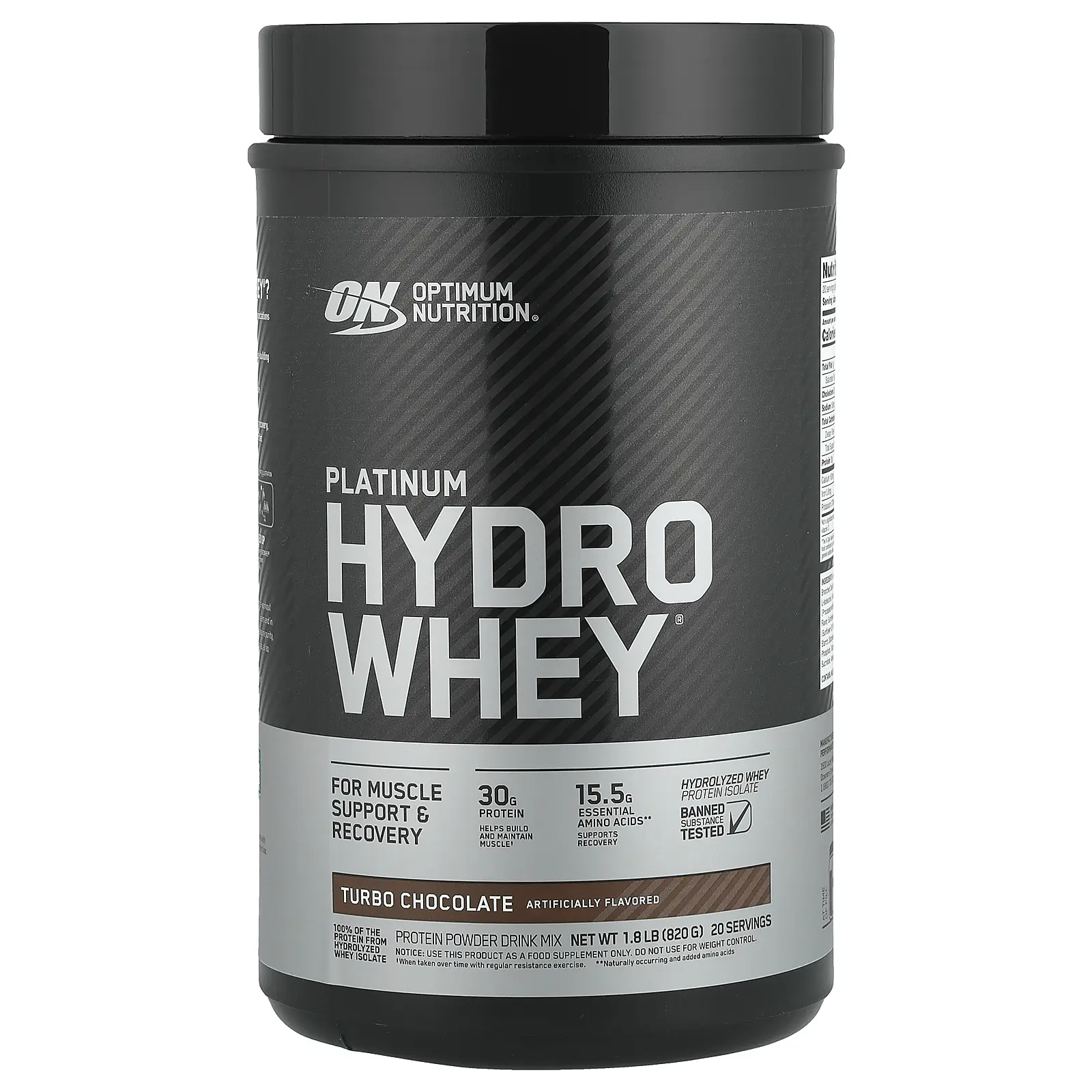 Optimum Nutrition Platinum Hydro Whey®, Turbo Chocolate, 1.8 lb (820 g)