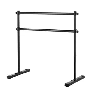 Ballet Barre, 4 Ft Double Barre Bar for Home, Freestanding Portable Ballet Stretching Dance Bars, Height Adjustable Anti-Wobble Fitness Studio Equipment, for Pilates Balance Workout