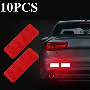 10PCS Car Rear Bumper Reflective Strip Safety Warning Signs Reflective Stickers Anti-scratch Car Exterior Protection Accessories