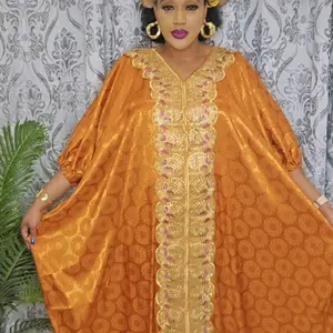 zee satin bubu dress embroidery African style for women. one size fit all. in different colors.