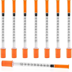 0.5ml Syringe with Needle, 31G 1cc 5/16 Inch 8mm Needle and Syringe, Individually Wrapped, Pack of 20