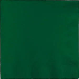 Table Needs, 3 Ply Dinner Napkin, Party Supplies, Hunter Green,  Size, 25ct