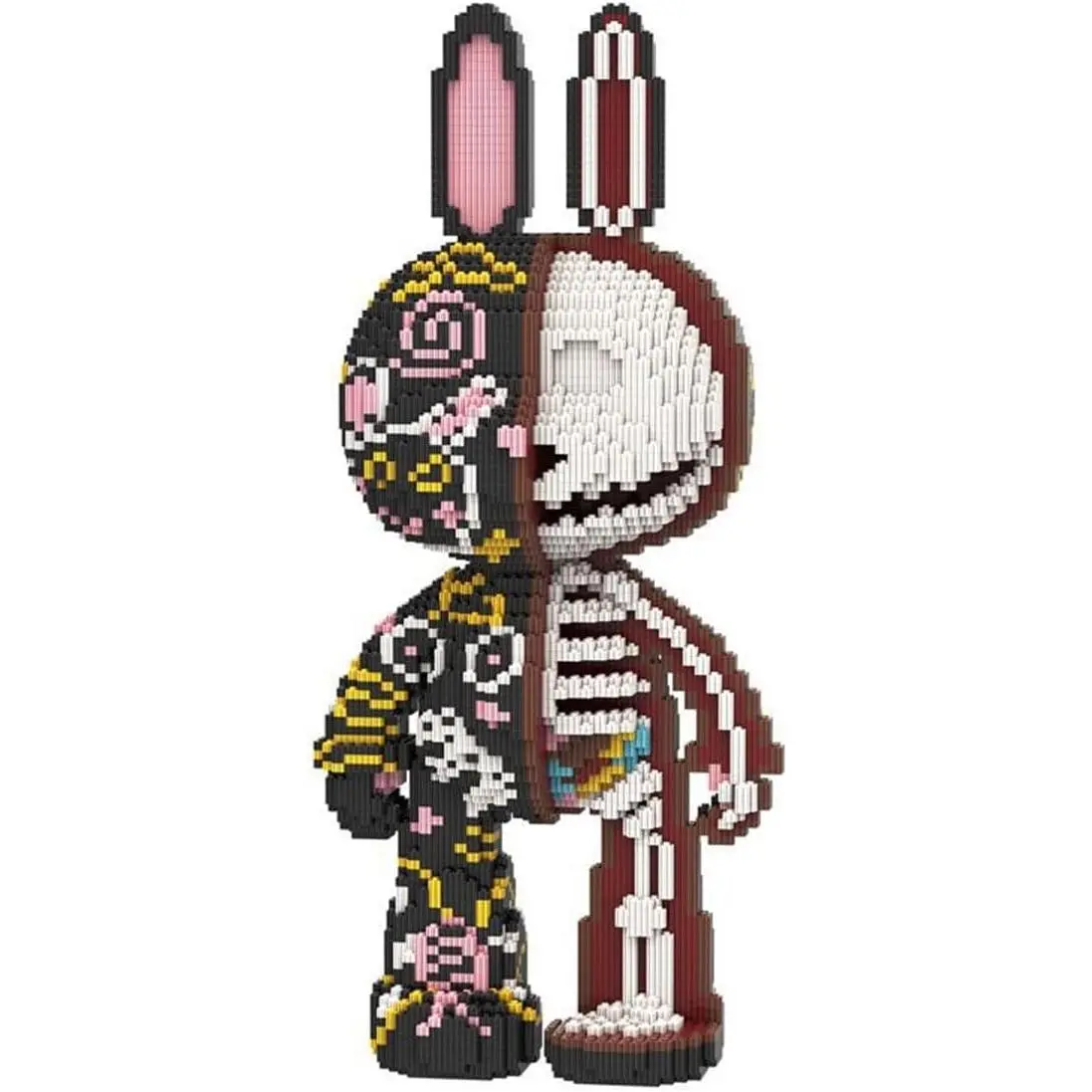 Animal Graffiti Skeleton Rabbit Micro Building Blocks Set(8000PCS 55cm High Series) Gift for Adults and Kids