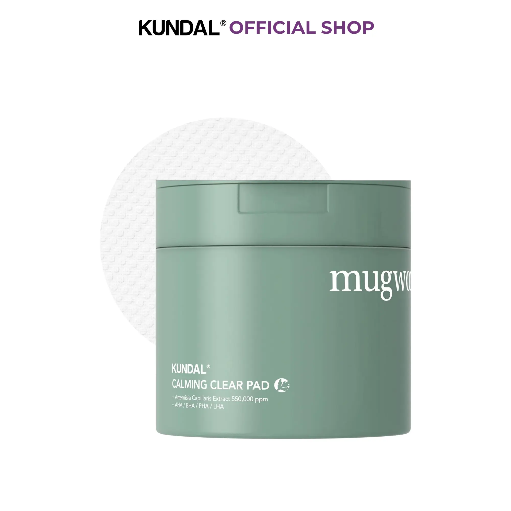 [KUNDAL] JEJU Mugwort Soothing Clear Facial Pads - 60 Count | Hydrating & Refreshing Skin Texture Care | Vegan & Dermatologically Tested