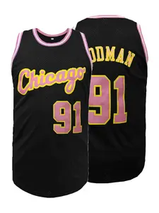 Men's High-Quality Comfortable Vintage Basketball Jersey,"Chicago 91" Stitched Basketball Uniform, Round Neck Sleeveless Vest,Loose Sports Wear Unisex for Game & Practice