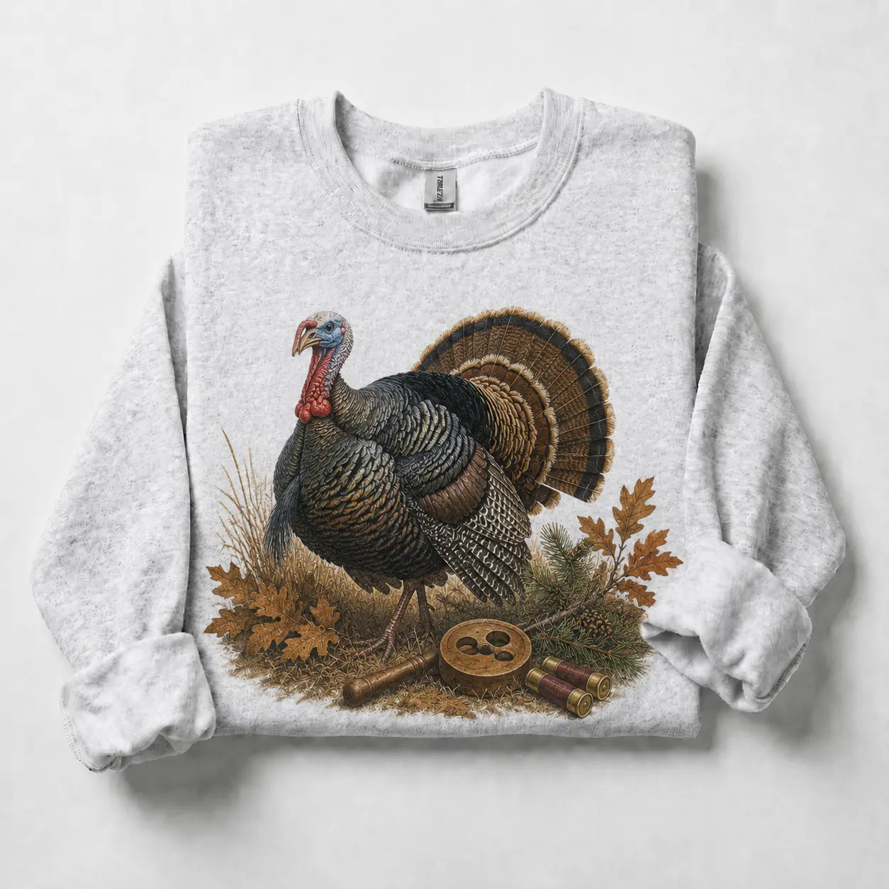 Vintage Wild Turkey Autumn Forest Sweatshirt - Country Thanksgiving Wildlife Crewneck Pullover for Men Women