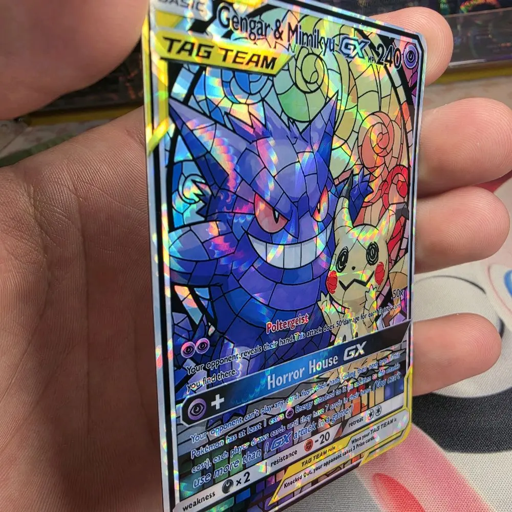 Gengar & Mimikyu GX Tag Team Custom Card | Shattered Glass / Star Textured / Hypno Swirl - TikTok Shop Gengar & Mimikyu GX Tag Team Custom Card | Shattered Glass / Star Textured / Hypno Swirl - TikTok Shop
