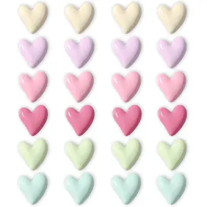 24PCS Colorful Fridge Magnets Cute Love Heart Refrigerator Magnets, Decorative Magnets for Whiteboard Cabinet Locker, Lovely Fun Magnets for Classroom Home Kitchen Office