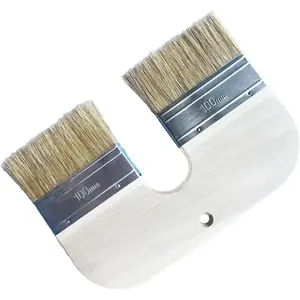 4-Inch Natural Bristle Limewash Brush – U-Shaped Double Bristle for Limewash on Brick & Interior Walls