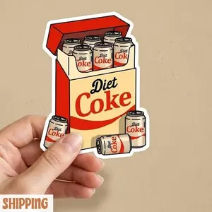Diet Coke Cigarette Pack Sticker – Funny Vinyl Decal, Soda Lover Gift, Silly Soda Sticker