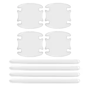 8PCS Car Door Handle Scratch Protector, Protective Shields, Waterproof Anti-Scratches Car Door Cup Protector Transparent, Universal Auto Exterior Accessories Protection Film for Most Vehicles