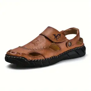 Men's Fashion Sandals - Handcrafted Round Toe, Cloud Pattern, Rubber Sole, Faux Beach Shoes for Casual Outdoor Footwear, All Seasons Summer