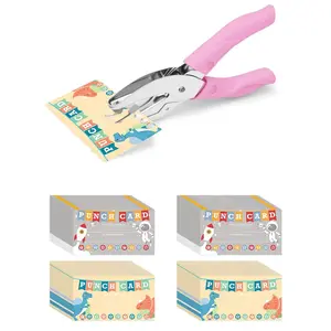 200 count Punch Cards for Classroom with  Hole Punch Shapes, Incentive Loyalty Reward Card with Handheld Single Punch Kit to Behavior for Business  School  Students Teachers