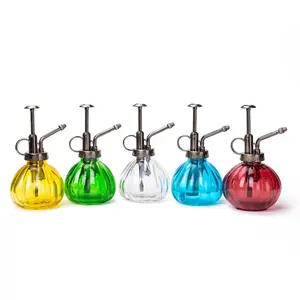 THY COLLECTIBLES Flower Water Spray Bottle Can Pot Plant Mister | Vintage Pumpkin Style Decorative Glass Plant Atomizer Watering Can Pot with Pump for Terrariums Flowers Potted Plants