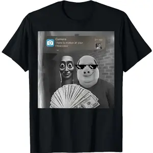 funny graphic tee Tung Tung Tung Sahur John Pork Meme Brainrot Gifts Graphic T-Shirt