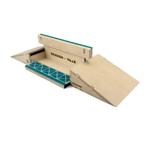 Modular Wooden Fingerboard Ramp - "The Junction" - Dual Kickers + Triple-Sided Rail/Ledge Block