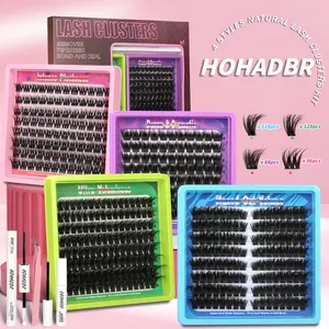 4 Styles Lash Clusters Kit, Volume/ Mega/ Full/  Ultra Eyelash Clusters Extensions with Everything You Need for Beginners and Proficient,  at Home Easily