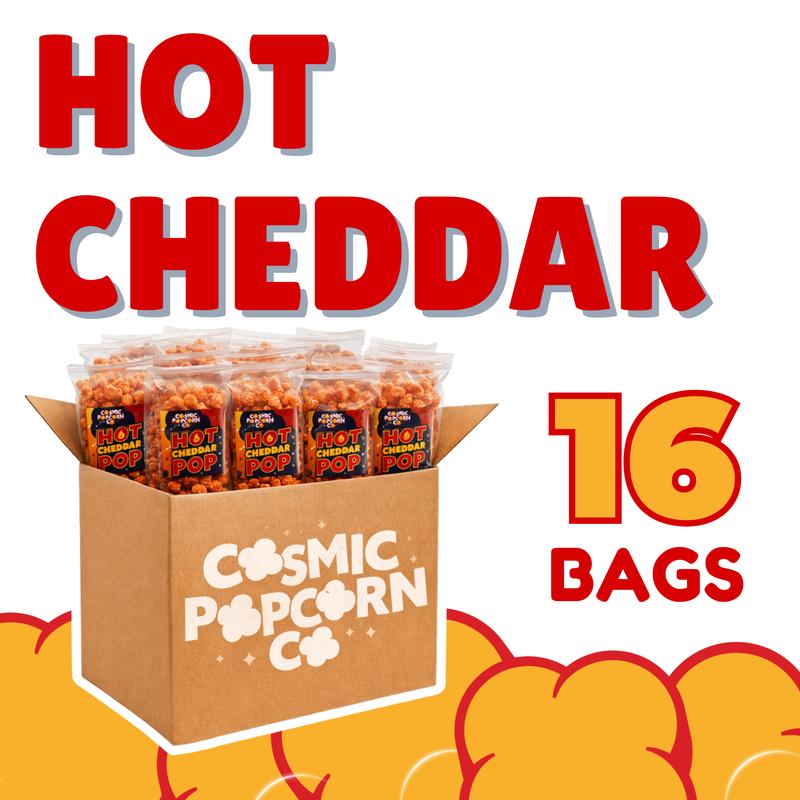 12 Bags of Hot Cheddar POP! Lightly Seasoned Gourmet Popcorn by the Case