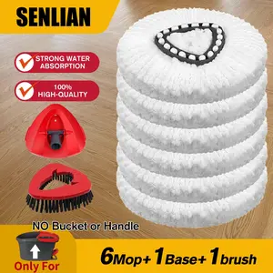 For O-Cedar EasyWring Microfiber Mop Refills 1 Tank System Spin Mop Head Set Pack Head & Scrub Brush Refill For Scrubbing Deep Cleaning