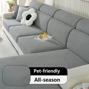 Premium Plaid Sofa Cover, All-Season Furniture Protector, Non-Slip Velvet Couch Slipcover, Reusable Sofa Protection, Soft Sofa Protector, 1 Count