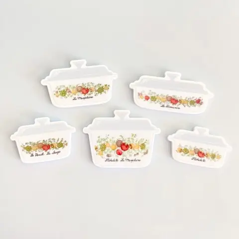 Corningware Spice of Life Fridge Magnet Set Vintage Casserole Dish Magnets La Marjolaine Pyrex Retro Kitchen Decor Decorative Gift Friend--=%2=- refrigerator=%2=----=%2=- sticker=%2=-- refrigerator sticker