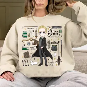 Draco Slytherin TShirt/Sweatshirt/Hoodie, Malfoy Manor Inspired Design, Potterhead Gift, Wizard House Apparel, Magical Fan Collectiblea