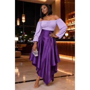 Ife Asymmetrical Skirt Set | Purple