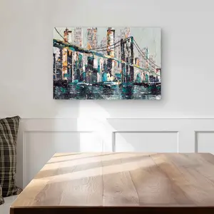 212 MAIN 12x18 in. Artistic Textured Aluminum Abstract Bridge Metal Print - Lightweight, Hangable Contemporary Wall Art, Sparks Conversation for Living Rooms Home Decor