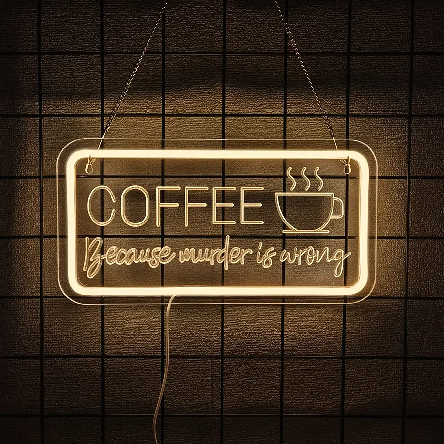 LED Neon Sign Coffee Bar, Restaurant Cafe Shop Window Decor, Kitchen Bedroom Wall Decoration, Birthday Party Home Decor, 5v USB Powered
