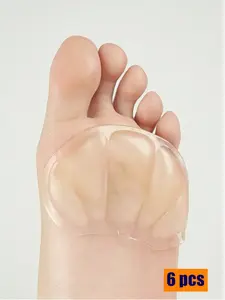 Ball Of Foot Cushions, 6 Pcs Silicone Self-Adhesive Metatarsal Pads.Non-SlipForefoot Insole,Comfortable High Heelnserts,Forefoot Cushions, Foot Sole Protection Pad,Soft Gel Lnsole Pads For Women Men